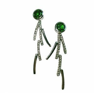 Grüne Ohrringe mit Strass